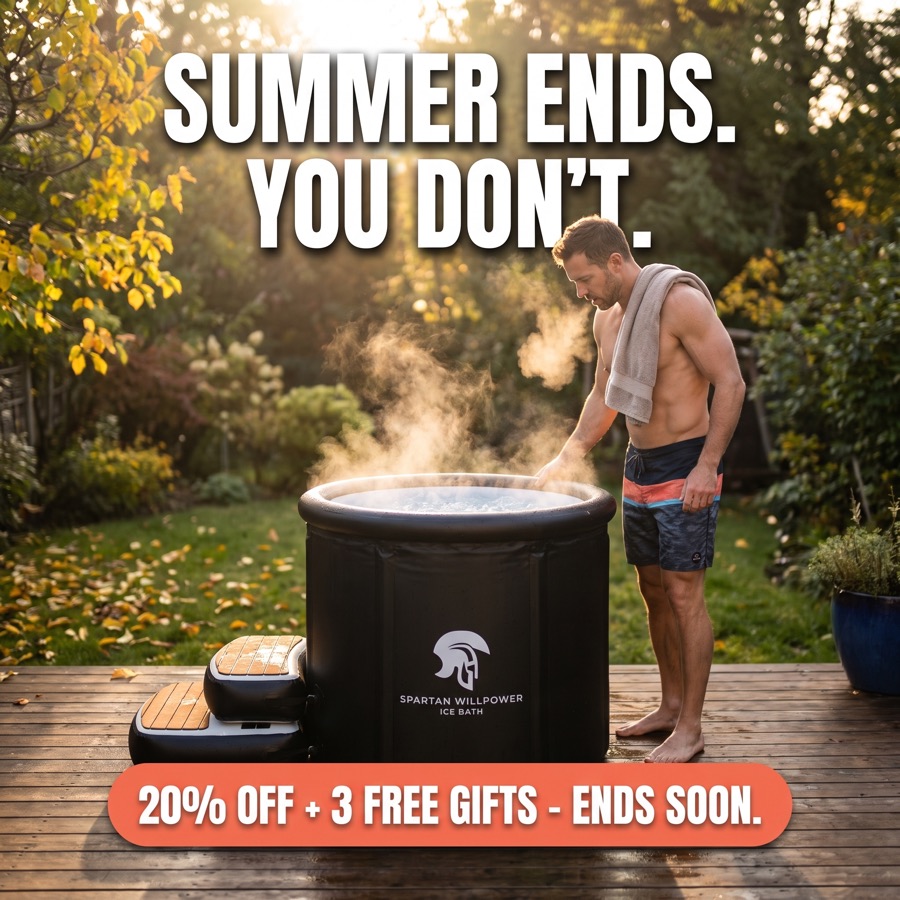 Ice bath ad reading Summer Ends. You Don't